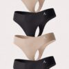 3+1 ΔΩΡΕΑΝ - Anti Cameltoe στρινγκ με μεσαία μέση - Μπεζ, Μαύρο
