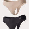 2x Anti Cameltoe στρινγκ με μεσαία μέση - Μπεζ, Μαύρο