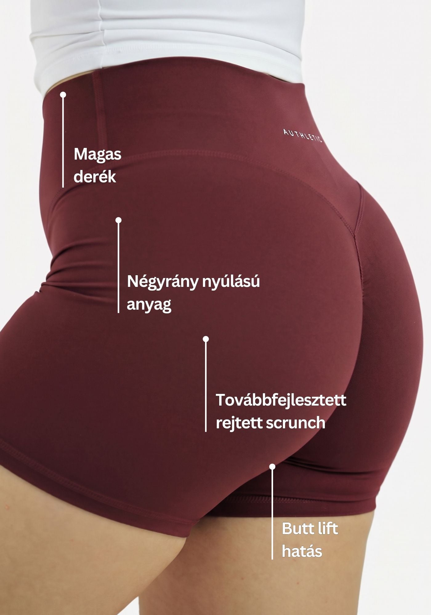 Calla Butt Lift Rövid leggings - Bordó