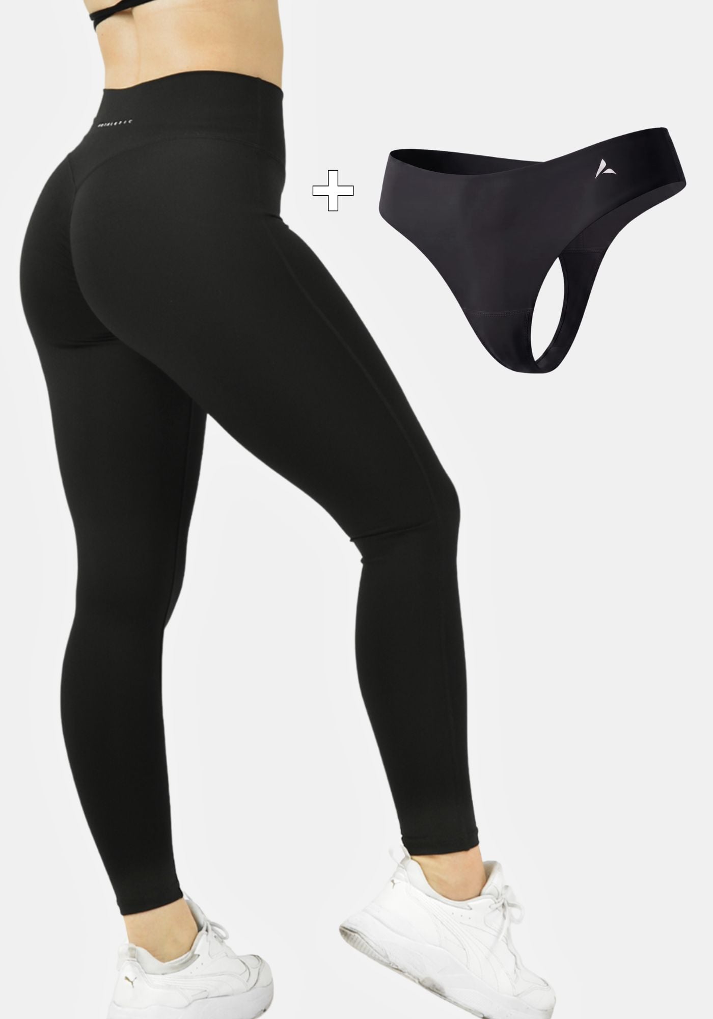 1x Calla 2.0 Butt-Lift leggings (Fekete) + 1x Anti Cameltoe középmagas derekú tanga (Fekete)