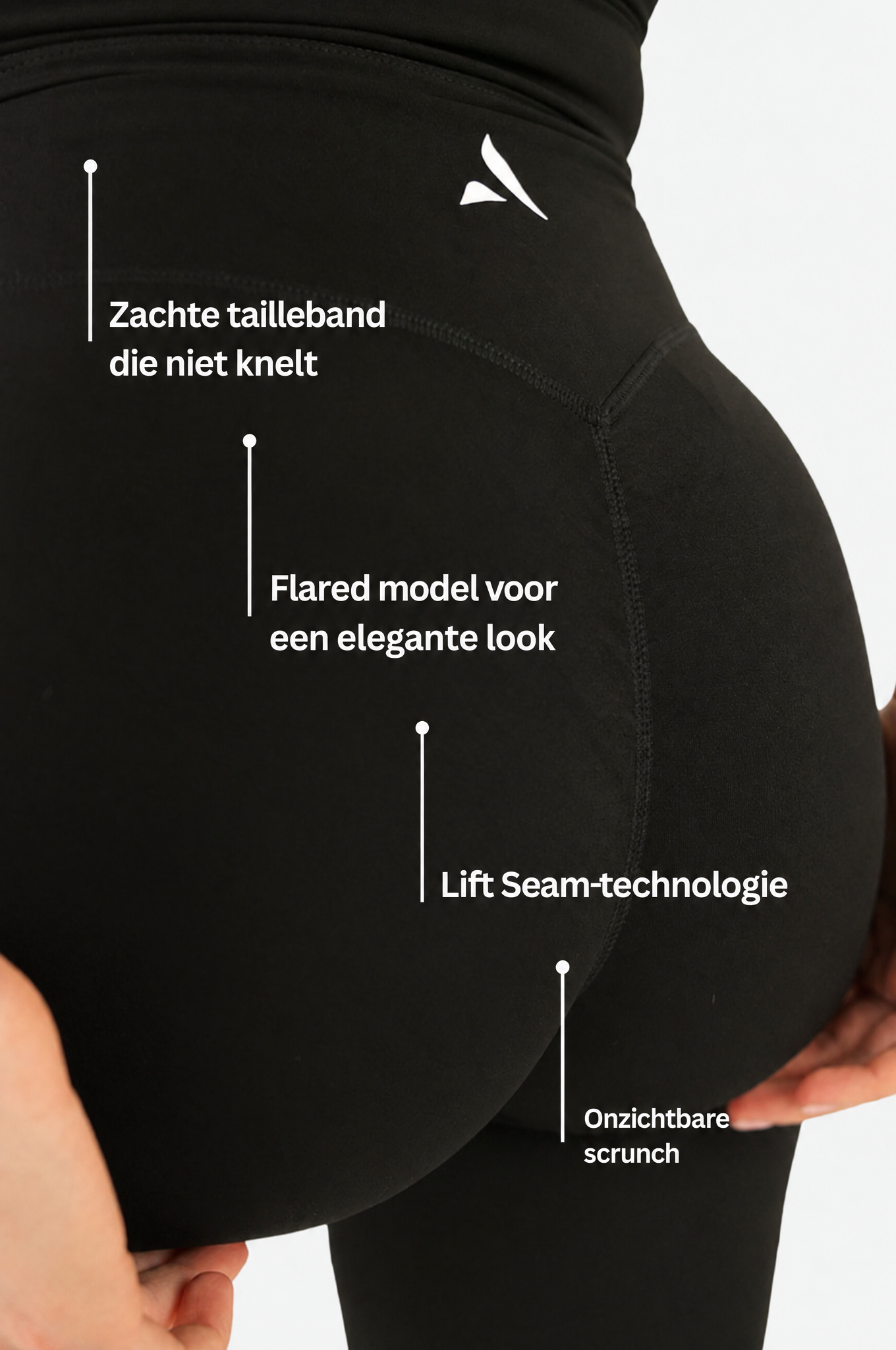 Talia Flared Natural Lift legging - Zwart