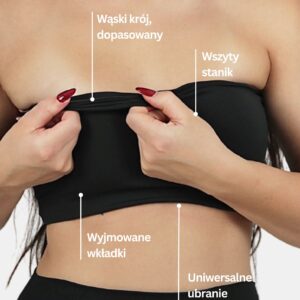 Aluna top bandeau - Czarny