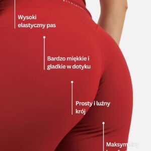 Eve Comfort legginsy z prostą nogawką - Czerwony