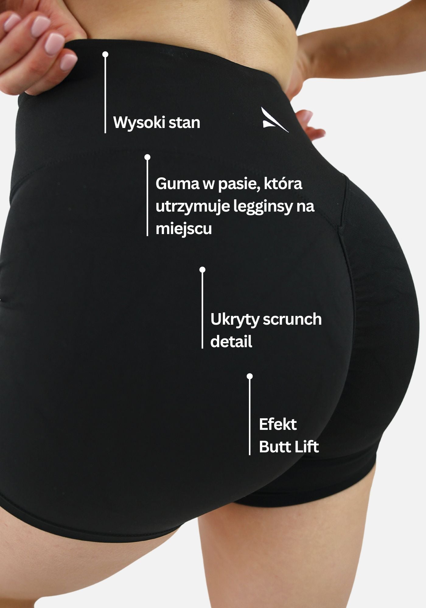 Naya Butt Lift Krótkie Legginsy - Czarny