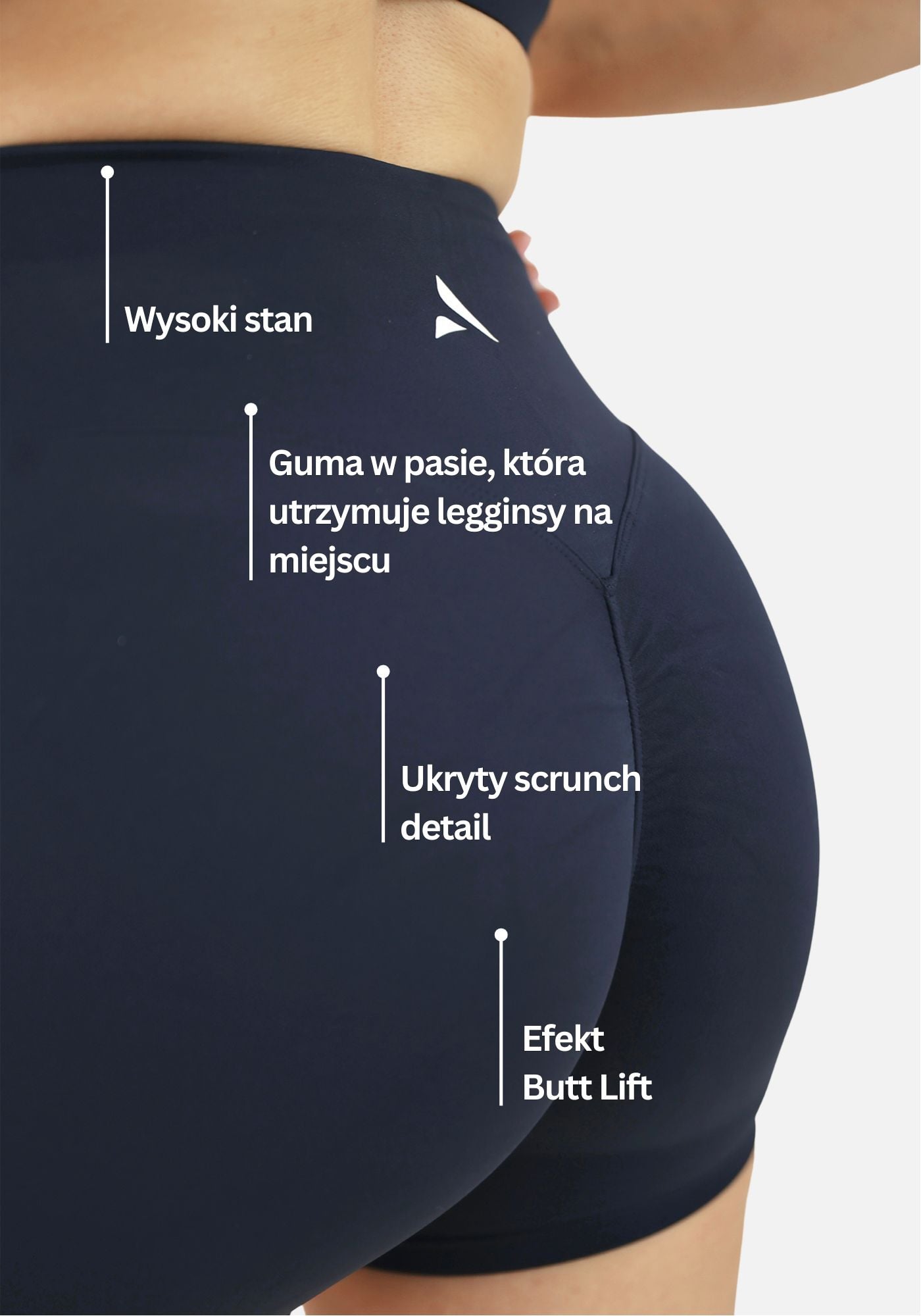 Naya Butt Lift Krótkie Legginsy - Granatowy