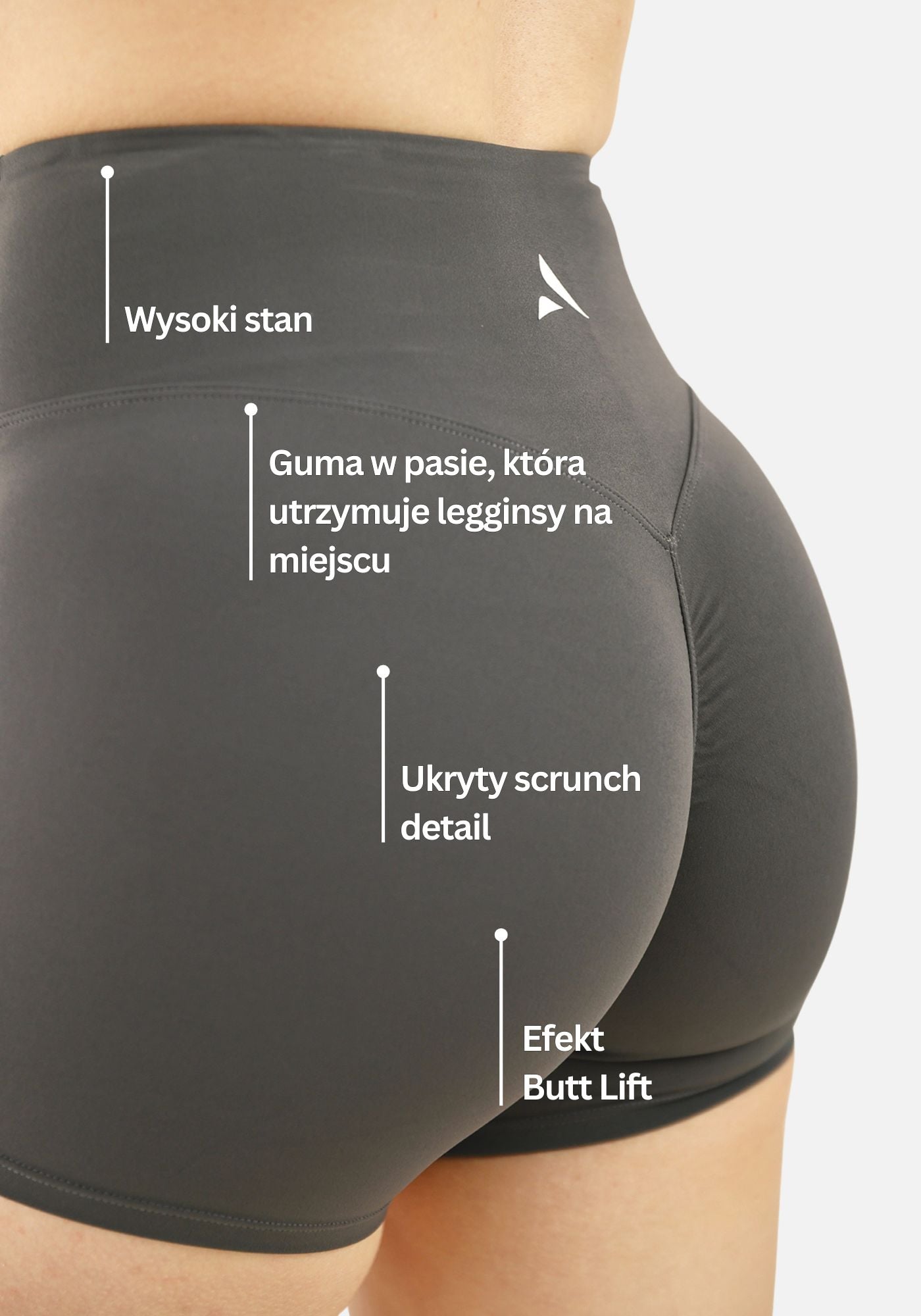 Naya Butt Lift Krótkie Legginsy - Szary