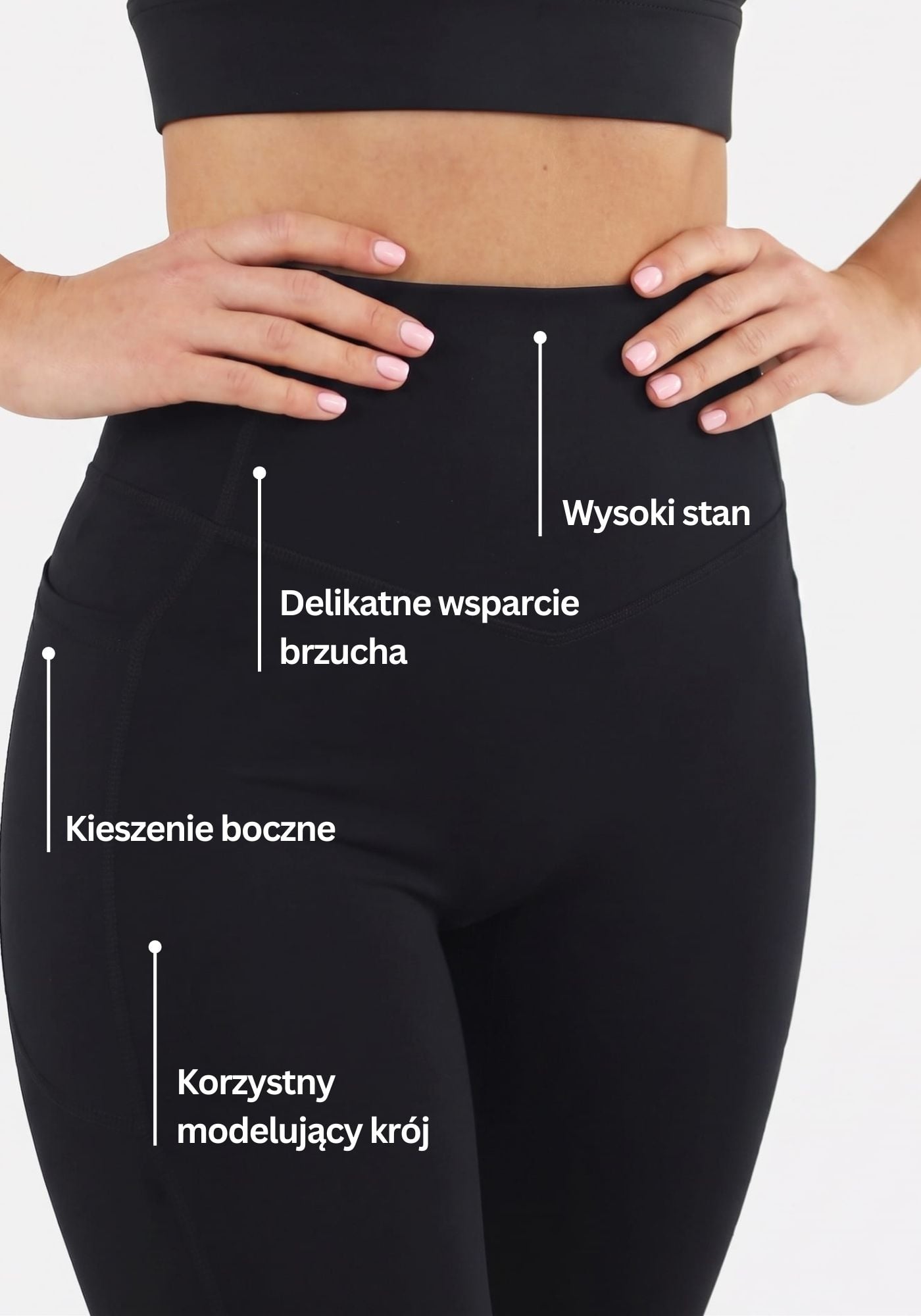 Alva Tummy Control Legginsy - Czarny