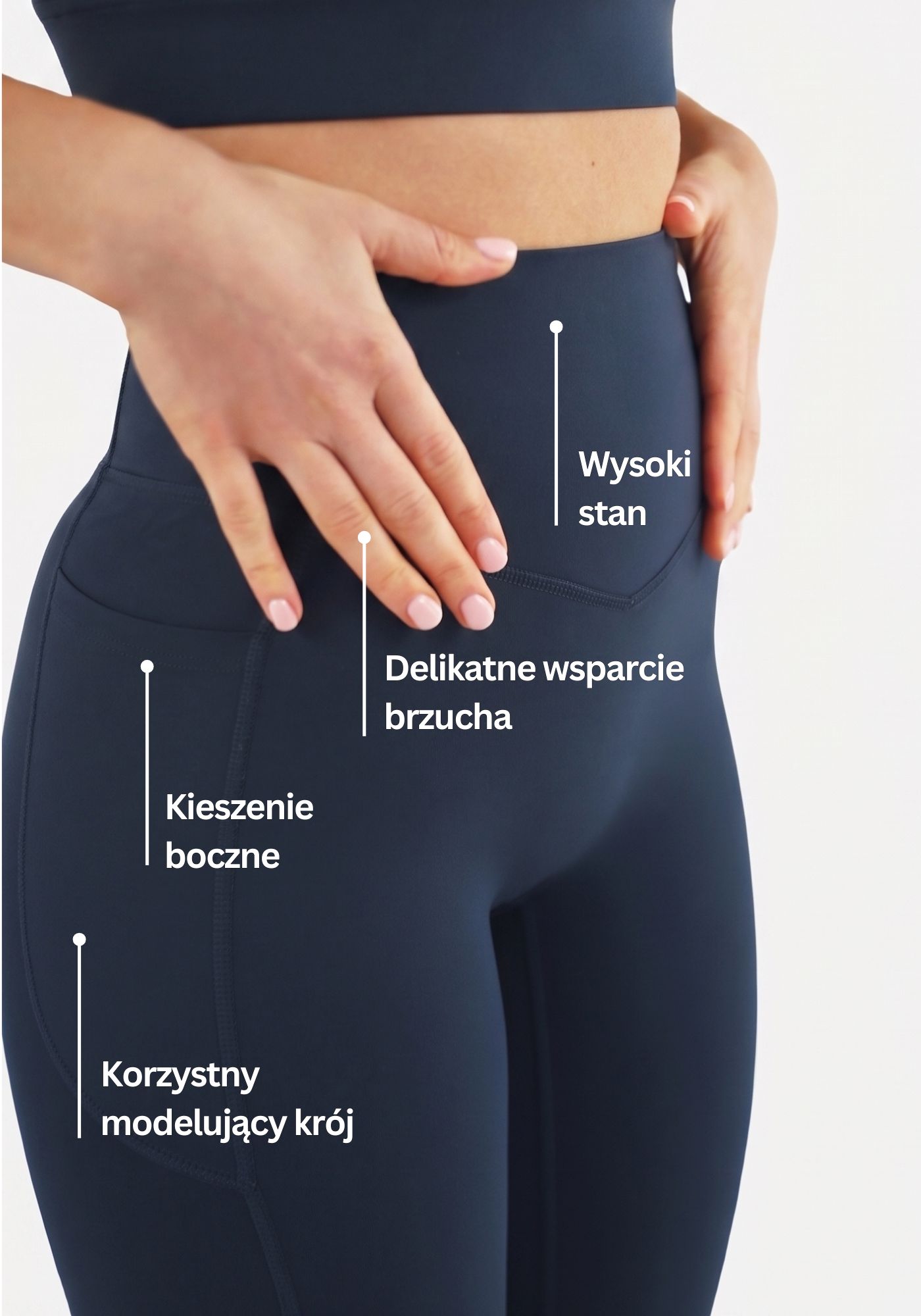 Alva Tummy Control Legginsy - Niebieski