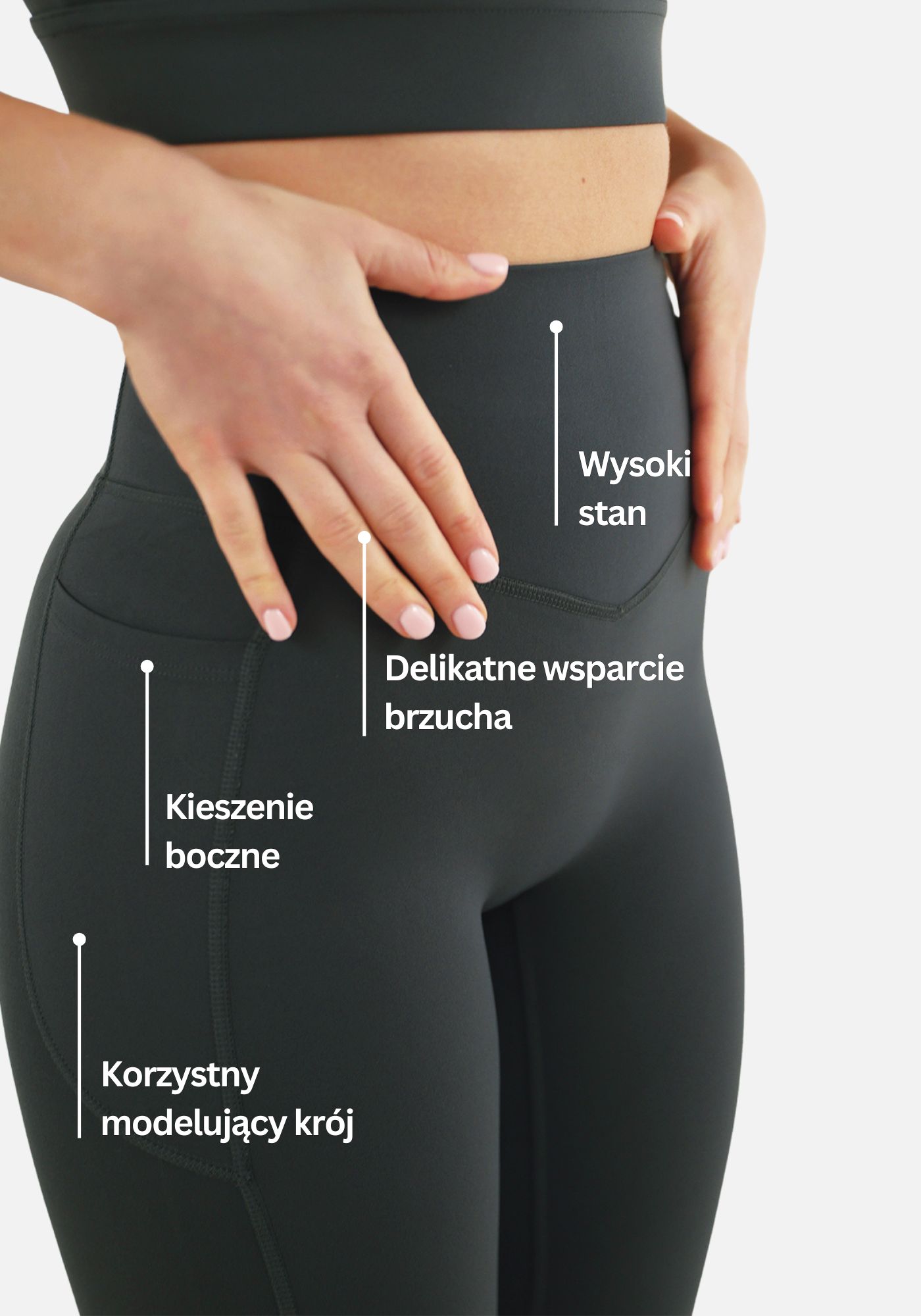 Alva Tummy Control Legginsy - Szary