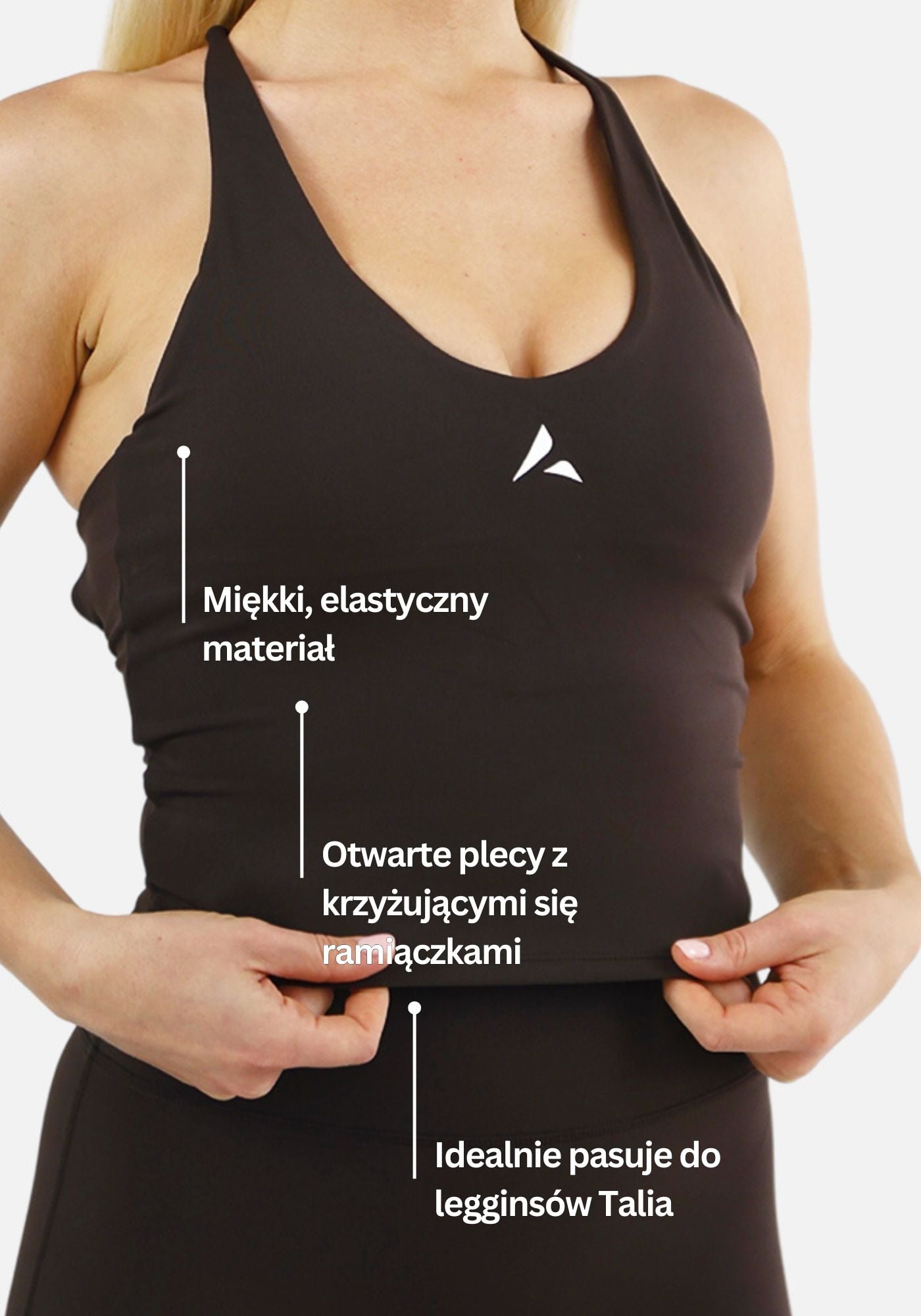 Talia Cross-Back top - Brązowy