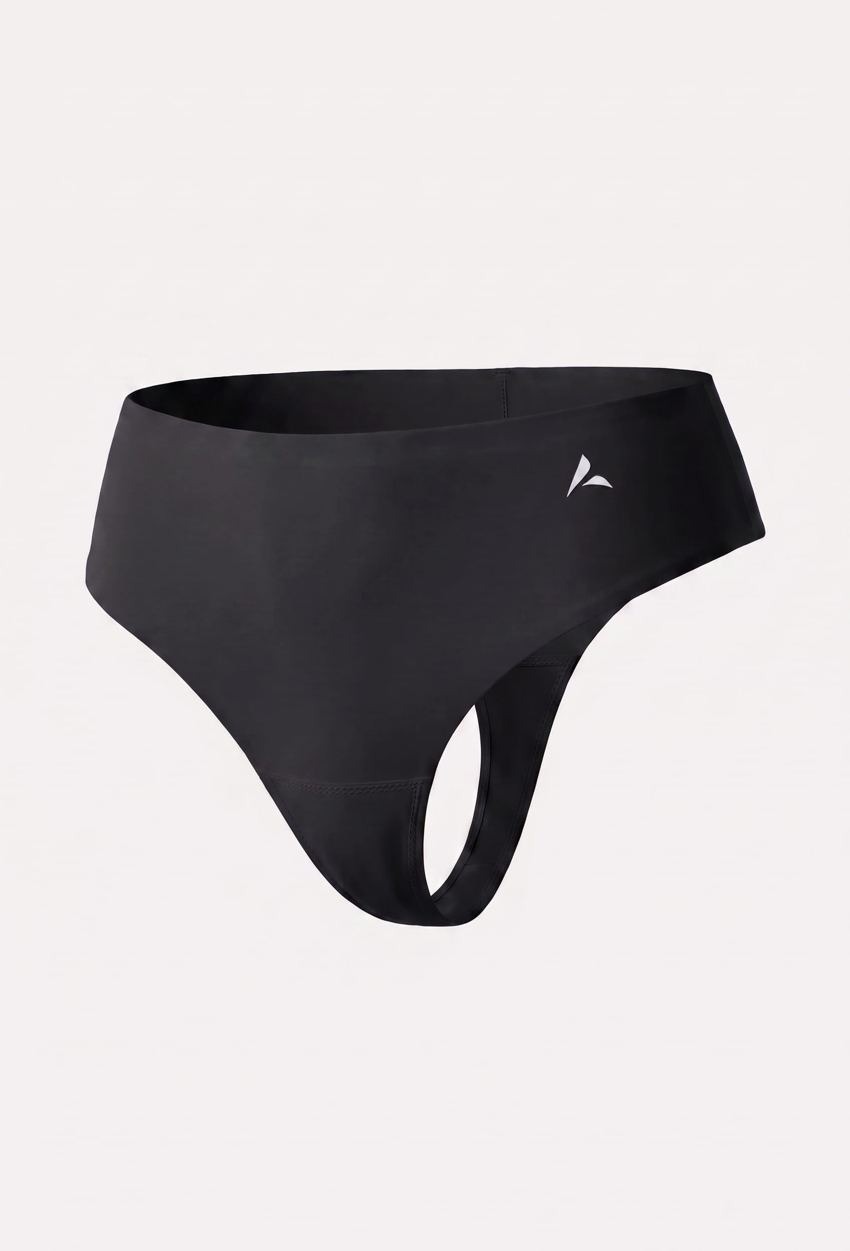 Anti Cameltoe stringi z wysokim stanem - Czarny