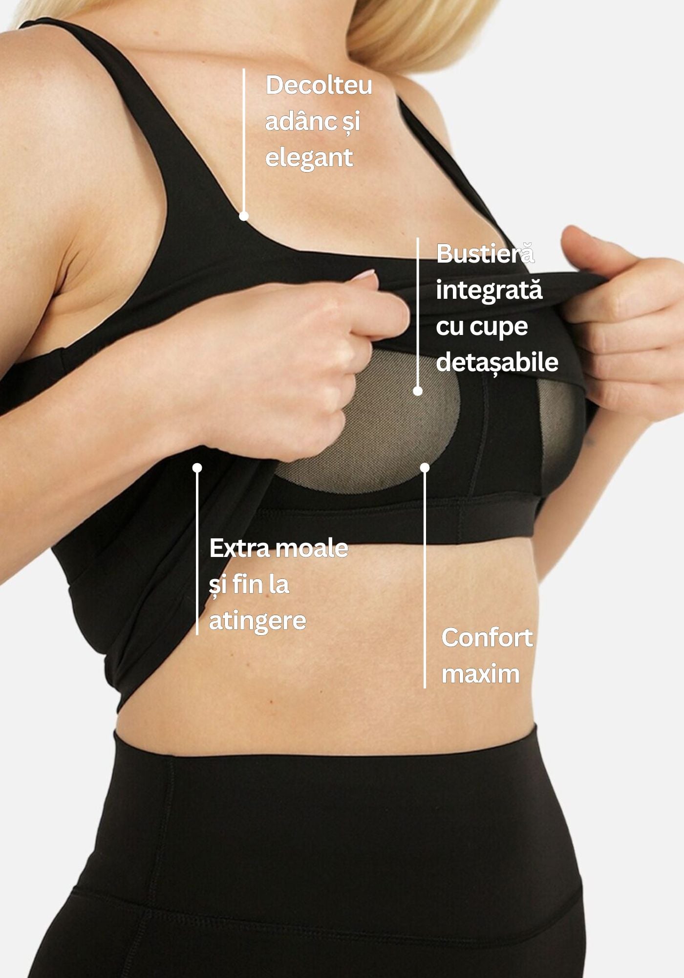 Eve Comfort top - Negru
