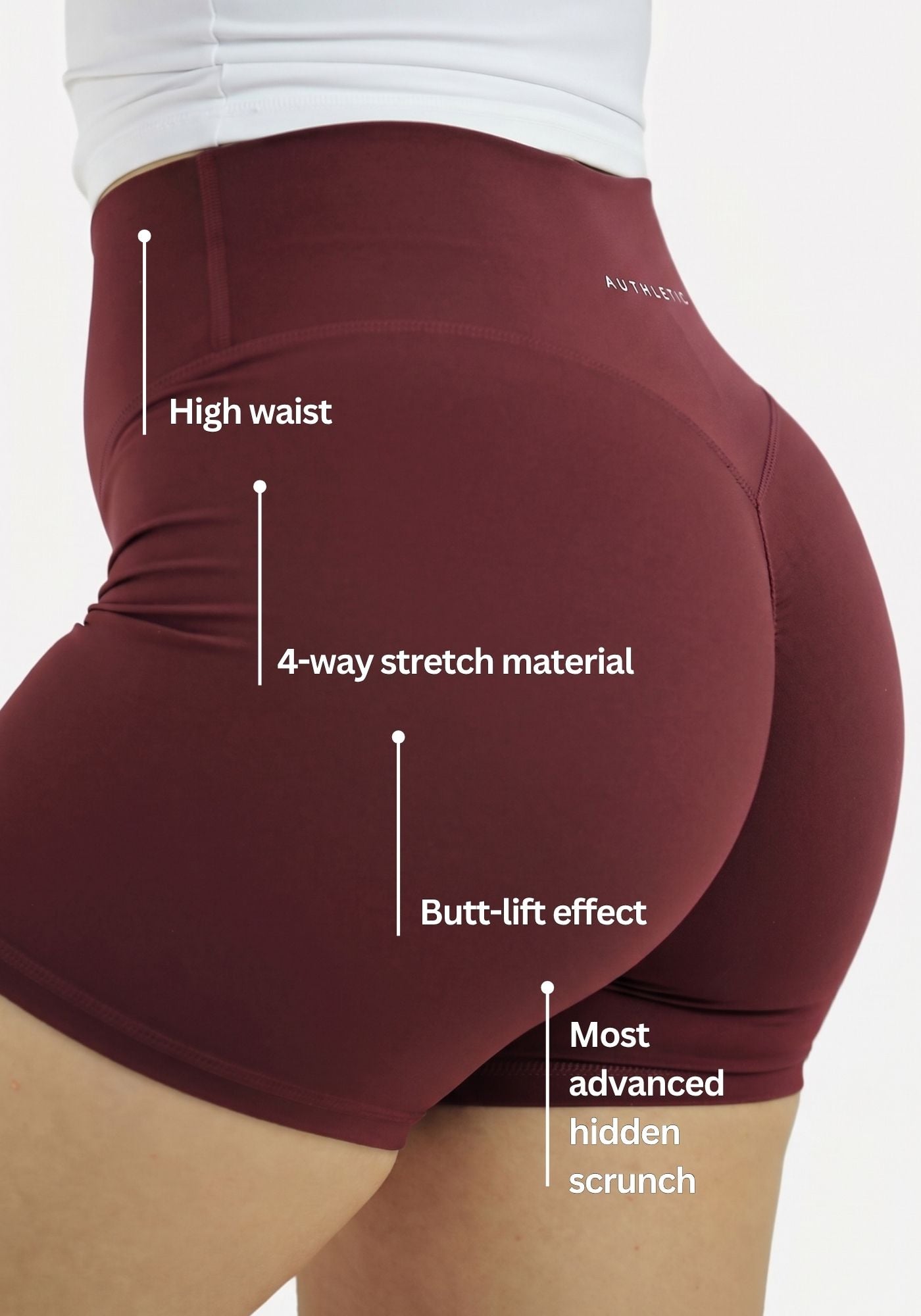 Calla 2.0 Butt Lift Short Leggings - Wine Red
