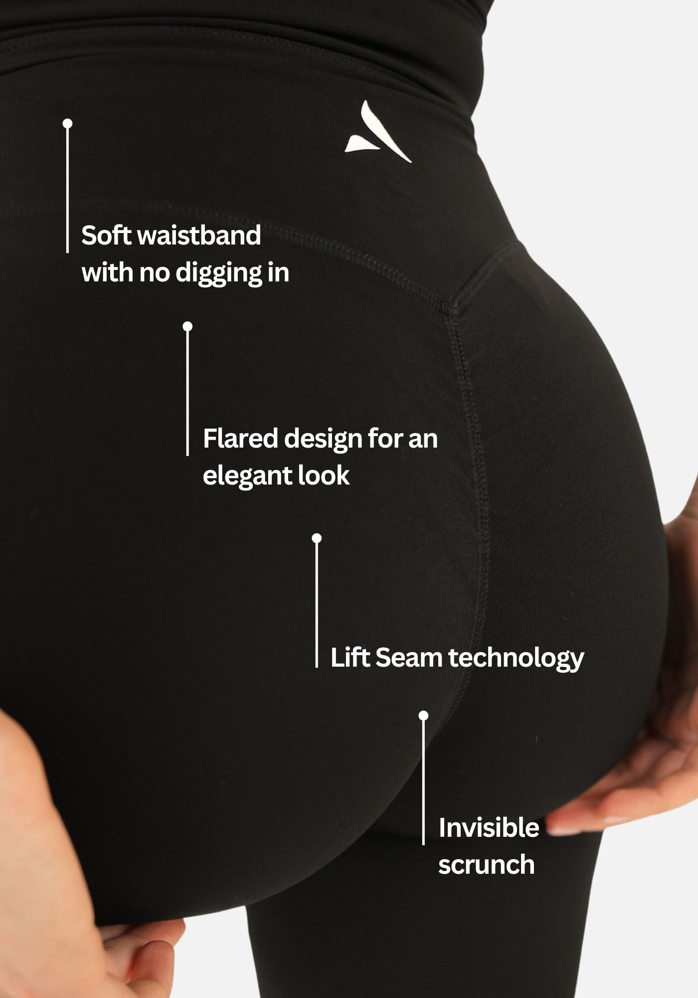 Talia Flared Natural Lift Leggings - Black
