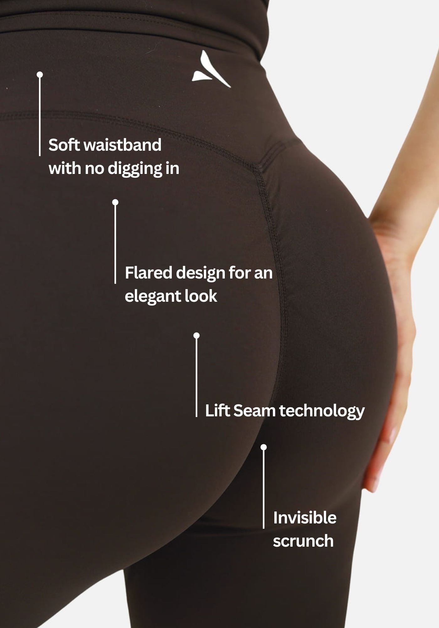 Talia Flared Natural Lift Leggings - Brown