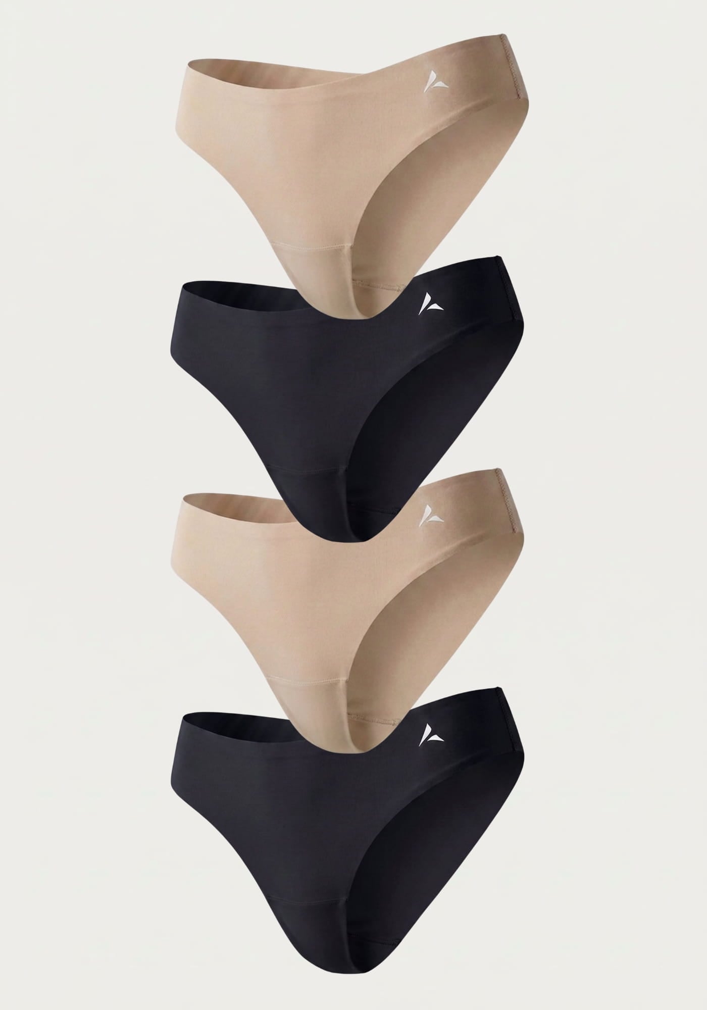 3+1 FREE - Mid-Waist Classic Anti Cameltoe Underwear - Beige, Black