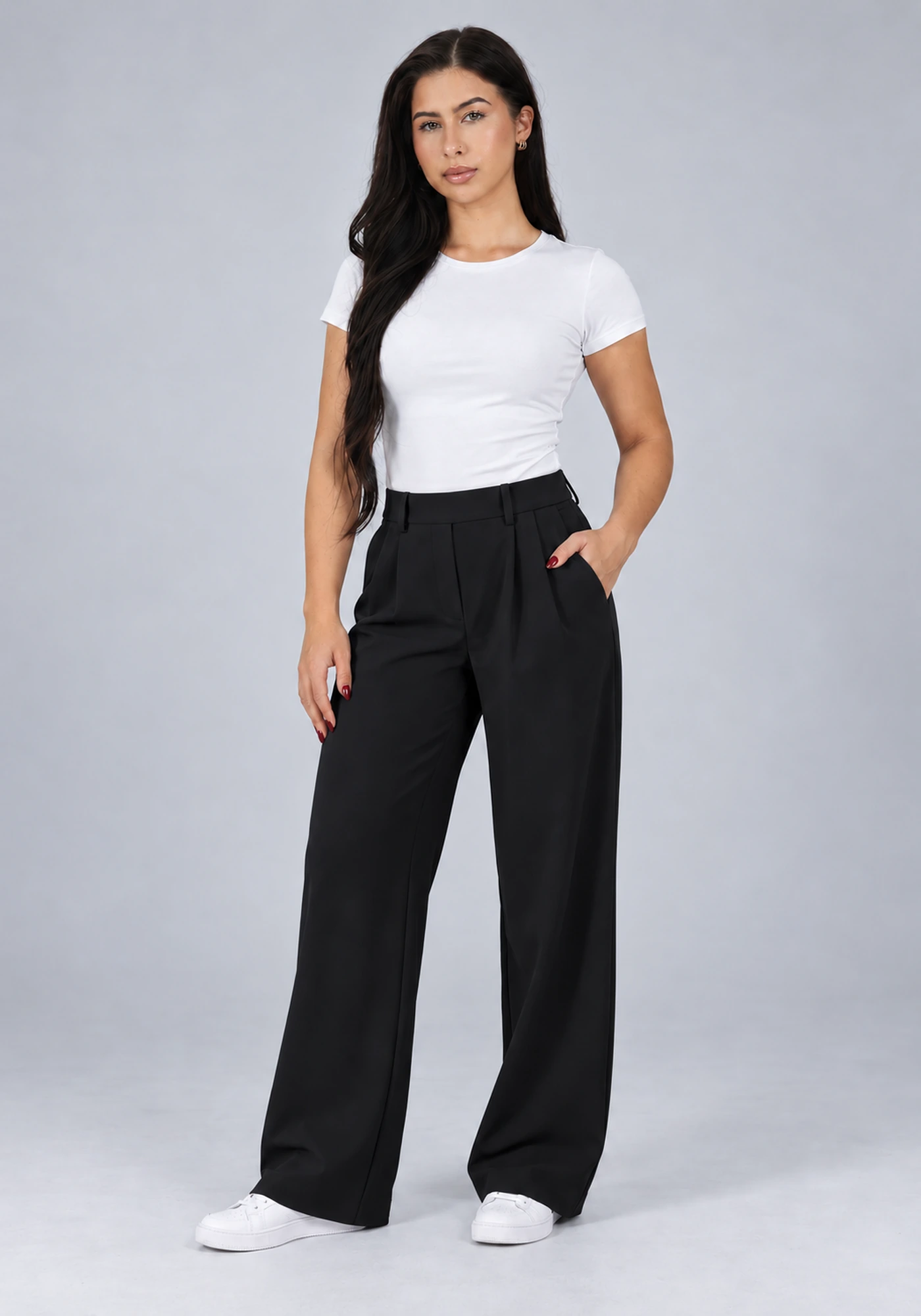 Anti Wrinkle Soft Stretch Office Pants - Black